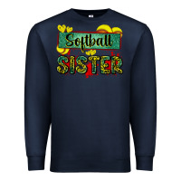 Navy softball sister with leopard Premium Sweatshirt - Zillion Design Studio