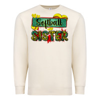 Sandshell softball sister with leopard Premium Sweatshirt - Zillion Design Studio