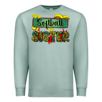Seafoam softball sister with leopard Premium Sweatshirt - Zillion Design Studio