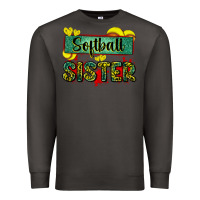 Smoke softball sister with leopard Premium Sweatshirt - Zillion Design Studio