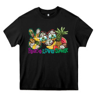 Black Peace Love Summer Heavy Core Tee - CowhideDigitalArt