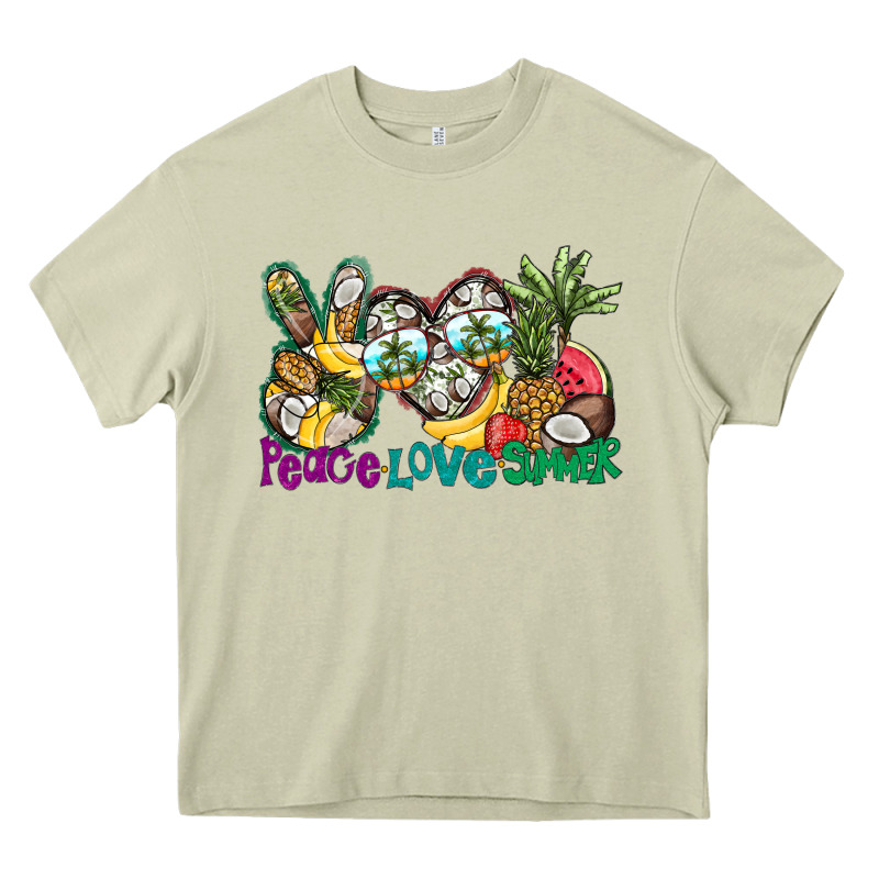 Peace Love Summer Heavy Core Tee by CowhideDigitalArt | Teevron