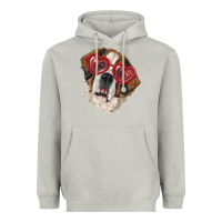 Moon Dust Saint bernard with love glasses Heavyweight Hoodie - RanaPortraitStore