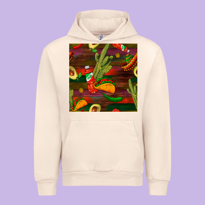 Mexican Food Seamless Pattern Urban Hoodie Designed By Bundleandbundleshop