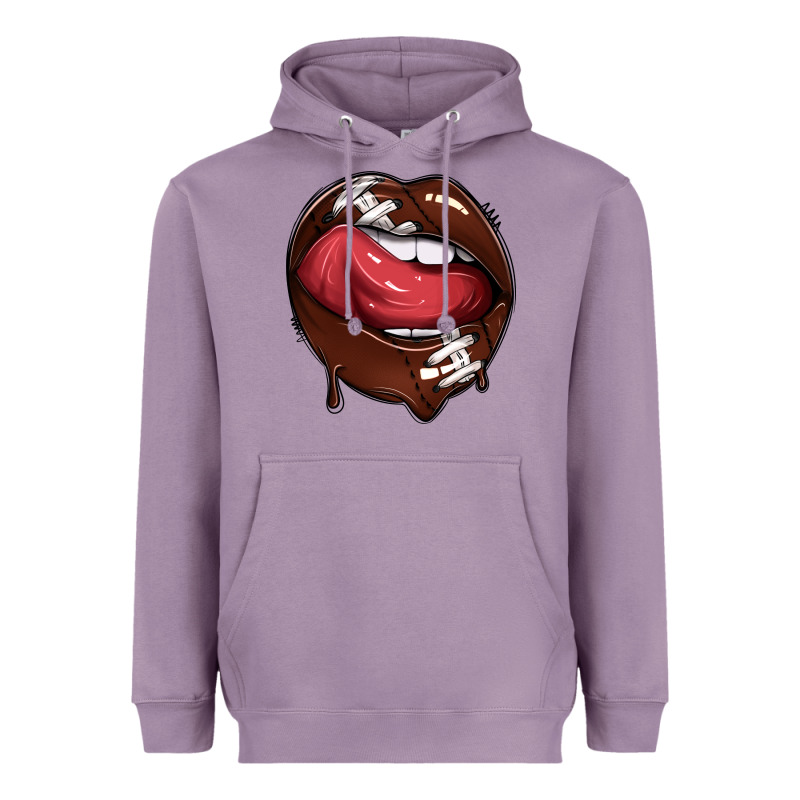 Sports Lips American Football Heavyweight Hoodie by texasbilliewilder | Teevron