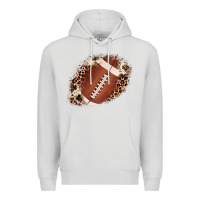 Dove Grey football cowhide leopard patch Premium Hoodie - JahusDesignShop