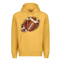 Mustard football cowhide leopard patch Premium Hoodie - JahusDesignShop