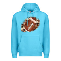 Ocean Blue football cowhide leopard patch Premium Hoodie - JahusDesignShop