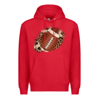 Red football cowhide leopard patch Premium Hoodie - JahusDesignShop