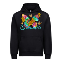Black dreamer with Butterfly and sunflowers Urban Hoodie - Artiststas