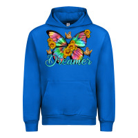Cobalt dreamer with Butterfly and sunflowers Urban Hoodie - Artiststas