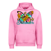 Fuchsia Pink dreamer with Butterfly and sunflowers Urban Hoodie - Artiststas