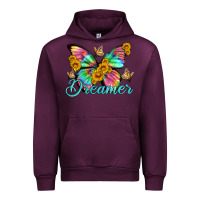 Mauve Wine dreamer with Butterfly and sunflowers Urban Hoodie - Artiststas