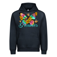 Navy dreamer with Butterfly and sunflowers Urban Hoodie - Artiststas