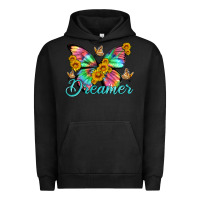 Pigment Black dreamer with Butterfly and sunflowers Urban Hoodie - Artiststas