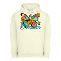Pigment Pistachio dreamer with Butterfly and sunflowers Urban Hoodie - Artiststas