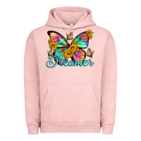Pigment Salmon dreamer with Butterfly and sunflowers Urban Hoodie - Artiststas
