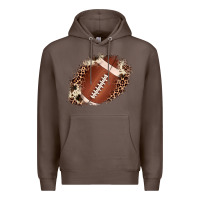Coffee football cowhide leopard patch Premium Hoodie - JahusDesignShop