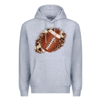 Heather Grey football cowhide leopard patch Premium Hoodie - JahusDesignShop