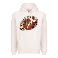 Pale Pink football cowhide leopard patch Premium Hoodie - JahusDesignShop