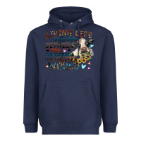 Navy living life somewhere between jesus take the wheel Heavyweight Hoodie - Zillion Design Studio