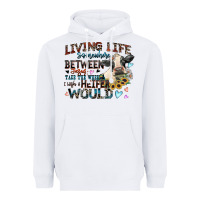 White living life somewhere between jesus take the wheel Heavyweight Hoodie - Zillion Design Studio