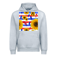 Heather Grey patriotic sunflowers Urban Hoodie - BundleAndBundleShop