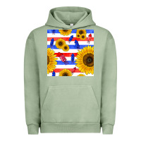 Pigment Oil Green patriotic sunflowers Urban Hoodie - BundleAndBundleShop