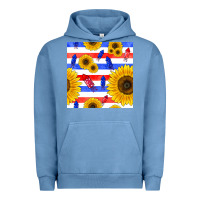 Pigment Pebble Blue patriotic sunflowers Urban Hoodie - BundleAndBundleShop