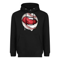 Black sports lips baseball Heavyweight Hoodie - texasbilliewilder