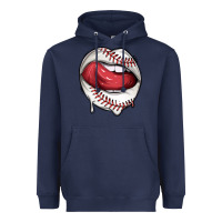 Navy sports lips baseball Heavyweight Hoodie - texasbilliewilder