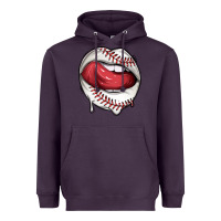 Plum sports lips baseball Heavyweight Hoodie - texasbilliewilder