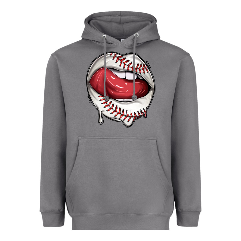 Sports Lips Baseball Heavyweight Hoodie by texasbilliewilder | Teevron