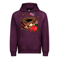 Mauve Wine donut strawberry and usa flag Urban Hoodie - AdoDesignShop