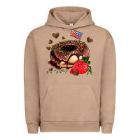Pigment Burro donut strawberry and usa flag Urban Hoodie - AdoDesignShop