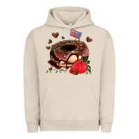 Pigment French Oak donut strawberry and usa flag Urban Hoodie - AdoDesignShop