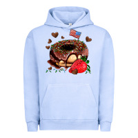 Pigment Grape Ice donut strawberry and usa flag Urban Hoodie - AdoDesignShop