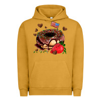 Pigment Peanut Butter donut strawberry and usa flag Urban Hoodie - AdoDesignShop