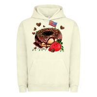 Pigment Pistachio donut strawberry and usa flag Urban Hoodie - AdoDesignShop