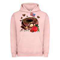 Pigment Salmon donut strawberry and usa flag Urban Hoodie - AdoDesignShop