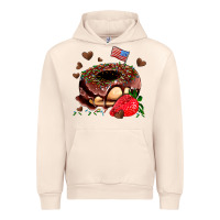 Sandshell donut strawberry and usa flag Urban Hoodie - AdoDesignShop