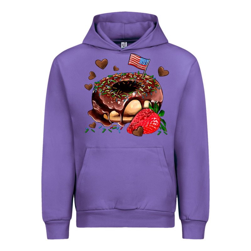 Donut Strawberry And Usa Flag Urban Hoodie by AdoDesignShop | Teevron