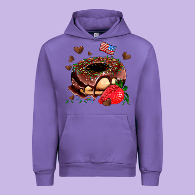 Donut Strawberry And Usa Flag Urban Hoodie Designed By Adodesignshop