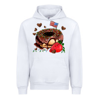 White donut strawberry and usa flag Urban Hoodie - AdoDesignShop