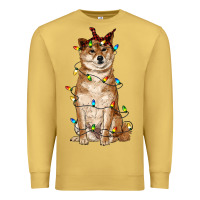 Antique Gold christmas lights shiba inu Premium Sweatshirt - RanaPortraitStore