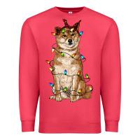 Cardinal christmas lights shiba inu Premium Sweatshirt - RanaPortraitStore