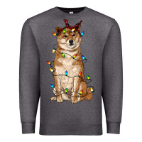 Charcoal Heather christmas lights shiba inu Premium Sweatshirt - RanaPortraitStore