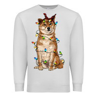 Dove Grey christmas lights shiba inu Premium Sweatshirt - RanaPortraitStore