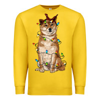 Lemon christmas lights shiba inu Premium Sweatshirt - RanaPortraitStore