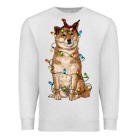 Oatmeal Heather christmas lights shiba inu Premium Sweatshirt - RanaPortraitStore